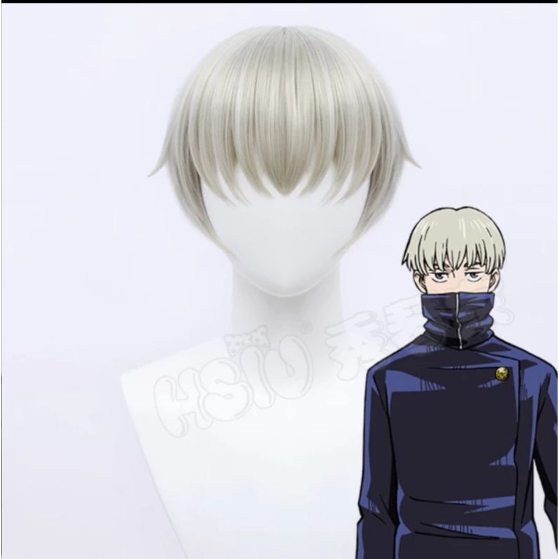 [มีจําหน่าย] วิกผมคอสเพลย์ Toge Inumaki/วิกผม - คาถาเตือน: Jujutsu Kaisen สีขาวน้ํานมสีเหลือง [Miu C