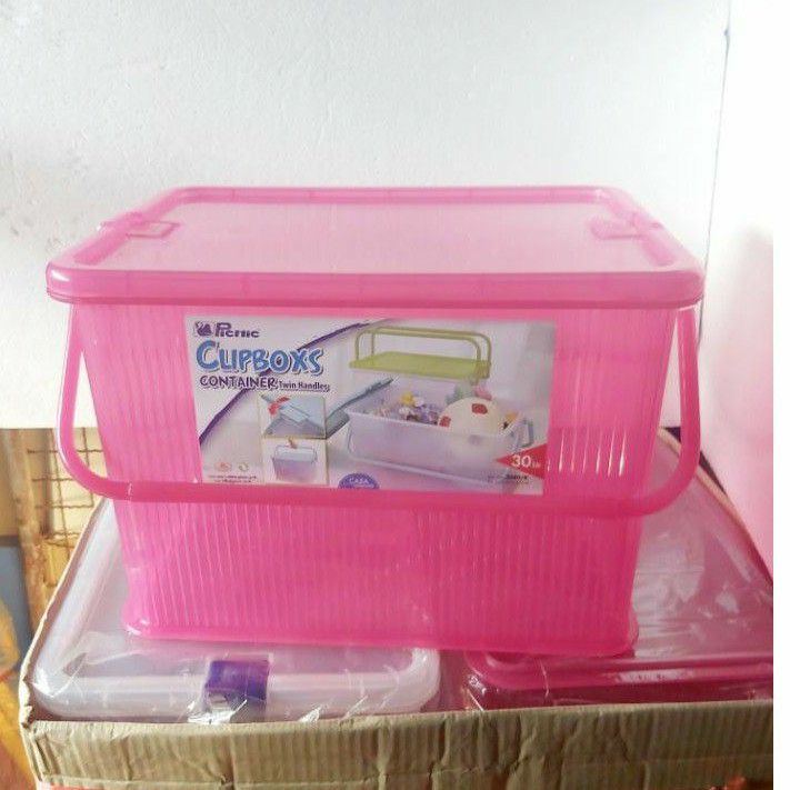 กล่องล็อคหูหิ้ว พร้อมฝา 30 Ltr No.3040 คละสี
