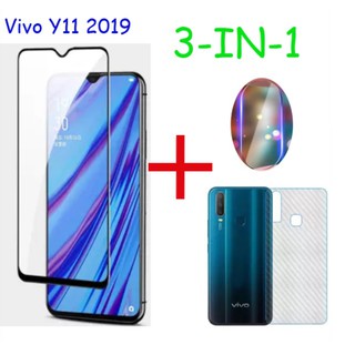 (3 In 1) ฟิล์มกระจกนิรภัยกันรอยหน้าจอสําหรับ Vivo V20 Y11 (2019) Y15 Y13 Y12 Y17 Y70 Y70S S1Pro V19 V17 V15 Pro Y19 (2019) Y91 Y20 2020 Y20I V20Se V20 Pro S7 5G V19Neo S1Pro Y70 2020 Y73S