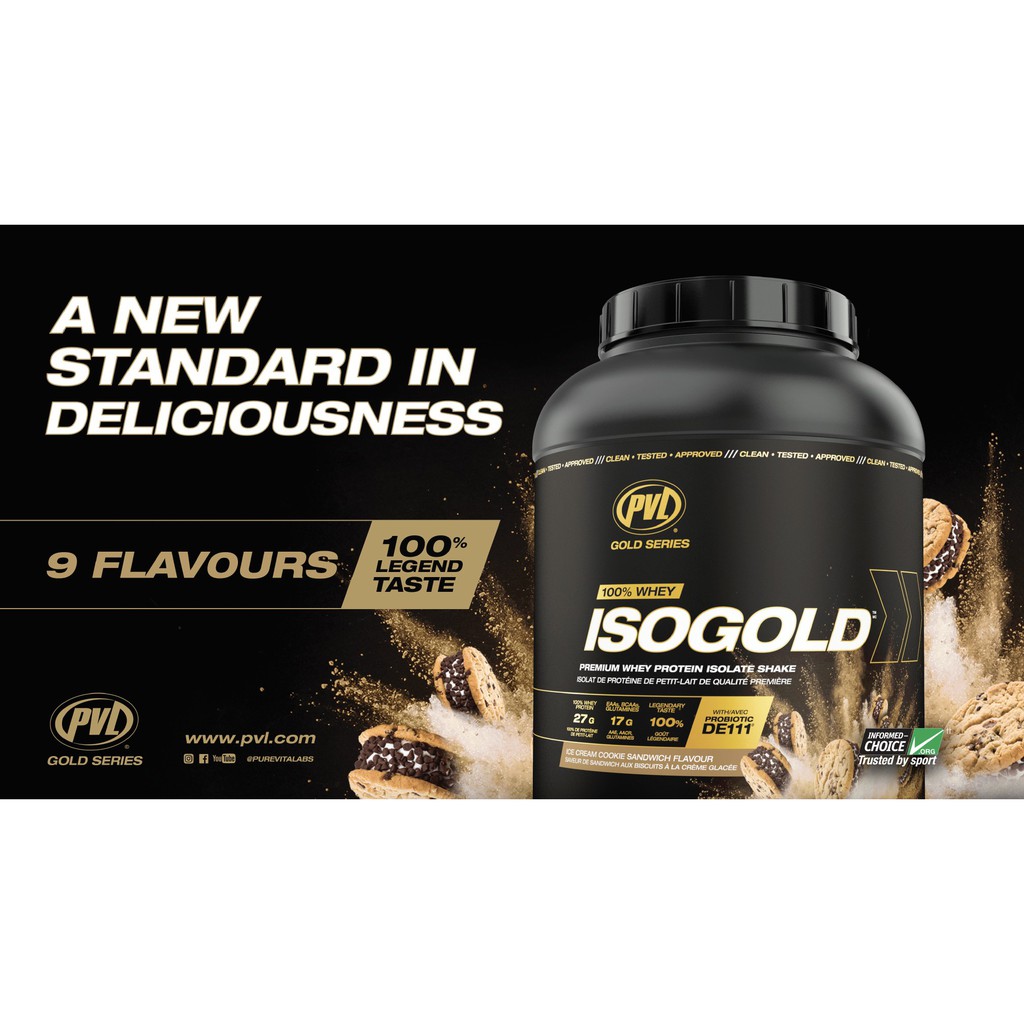 PVL ISO Gold Whey 5lbs.(Grass Fed) โปรตีนเพิ่มกล้ามเนื้อ เเคลลอรี่น้อย  ขนาด2ปอนด์ คุณภาพสูง