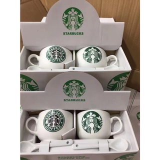 ส่งจากกรุงเทพ Starbucks coffee cup ถ้วยกาแฟสตาร์บัค ถ้วยกาแฟร้อน แก้วเซรามิก แก้วน้ำเซรามิค แก้วกาแฟ แก้วกาแฟพร้อมช้อน #7