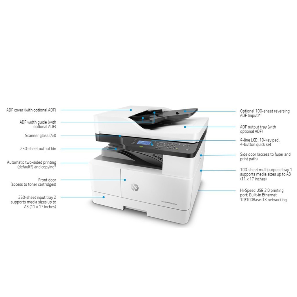 เครื่องพิมพ์ เลเซอร์ HP A3 LaserJet Pro MFP M42623DN Printer ...