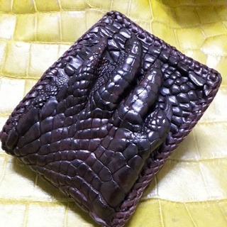 crocodile wallet กระเป๋าสตางค์  Crocodile Wallet Alligator craft lacing brownพร้อมใบครอบครองกระเป๋าจระเข้ตามกฎหมาย