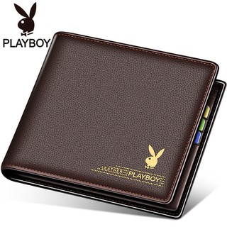 ♧playboy กระเป๋าสตางค์ชายกระเป๋าสตางค์ชายชาย กระเป๋าสตางค์ใบสั้น Driver s License Wallet Hand Hold Multi-purpose Ticket