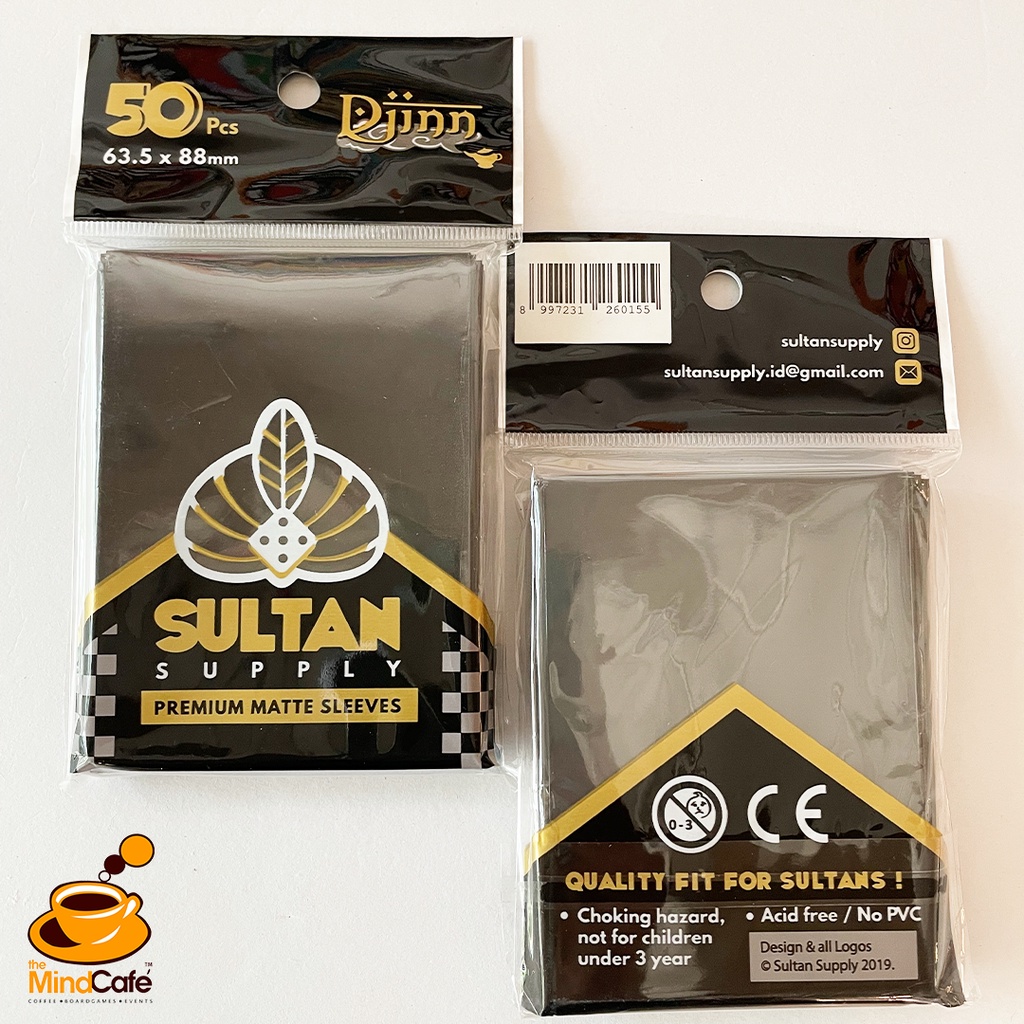 [The Mind Cafe] Black Sulltan Djinn Premium Matte Card Sleeves - 63.5x88mm (50 ชิ้น)