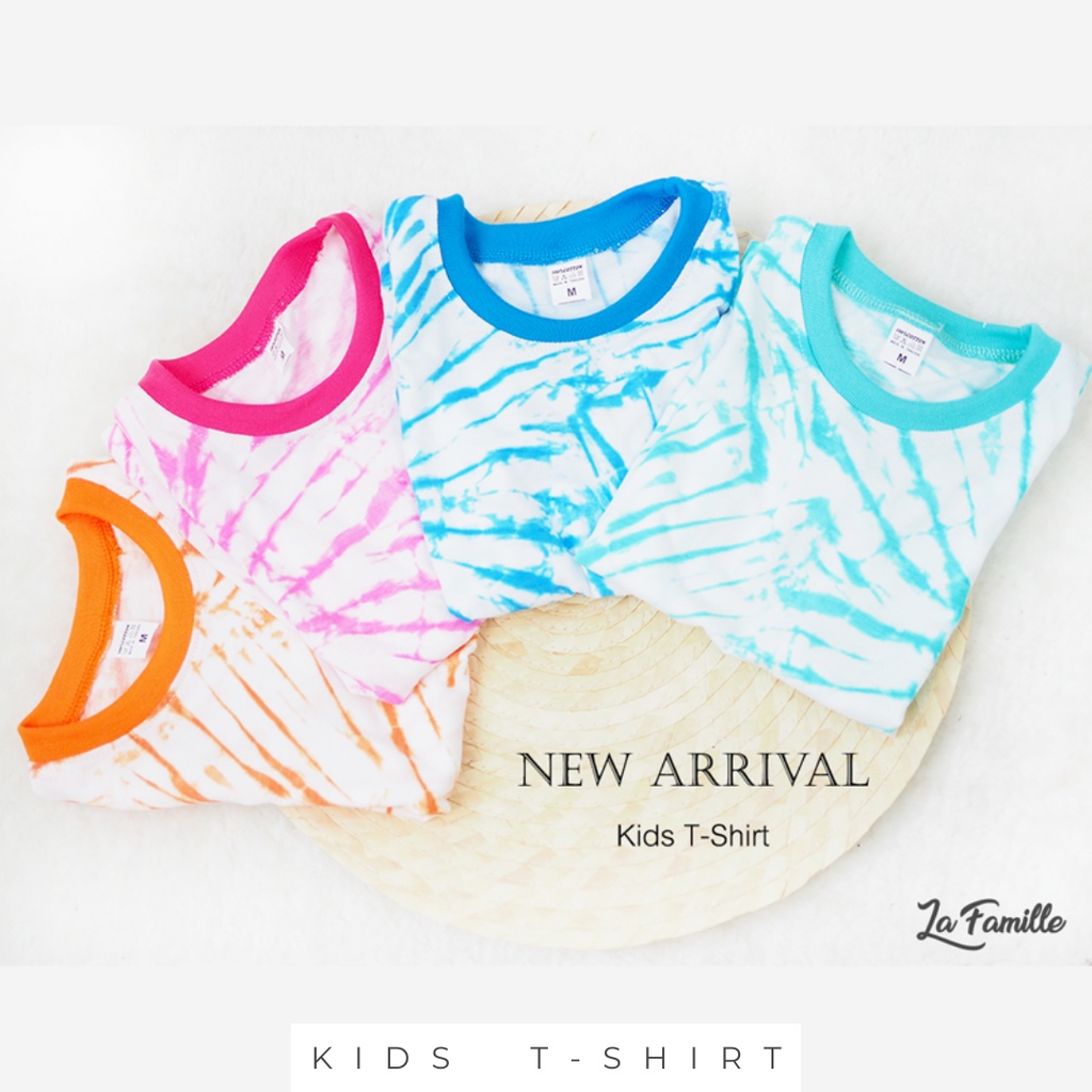 La Famille - เสื้อยืดเด็ก พิมพ์ลายมัดย้อม คอกลมผ้านิ่มใส่สบาย