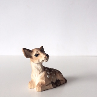 mininature wooden bambi โมเดลกวาง โมเลแต่งบ้าน