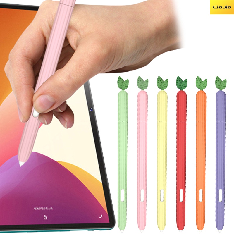 SAMSUNG แครอทผักนุ่มสําหรับsamsung Galaxy TabปากกาS10 S10+ S9 Ultra S6 Lite S8 plus S7 + S7 FEแท็บเล็ตStylusดินสอป้องกันรอยขีดข่วนซิลิโคนป้องกันกระเป๋าหมวกผู้ถือฝาครอบ