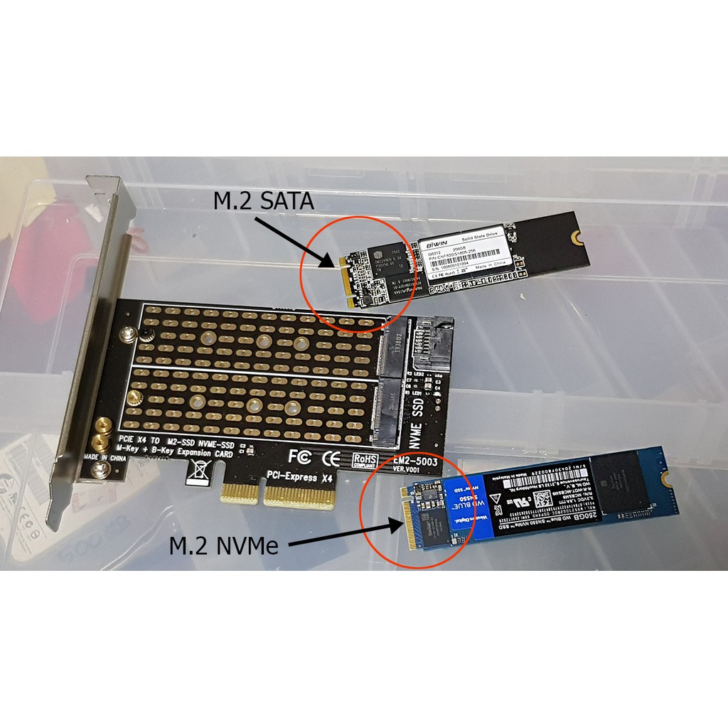 SSD M2 NVMe และ M2 SATA to PCi การ์ดแปลง ใส่ M2 ได้ 2 ตัว ใส่ในช่อง PCI Express เร็วแรง 40GB per Sec - รูปที่ 2