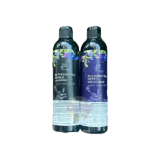 🫐(1 แถม 1 ) แชมพูคุณศรี แชมพูอัญชัน+ทรีตเมนท์ : KhunSri Butterfly Pea Herbal Shampoo + Treatment 300 ml.