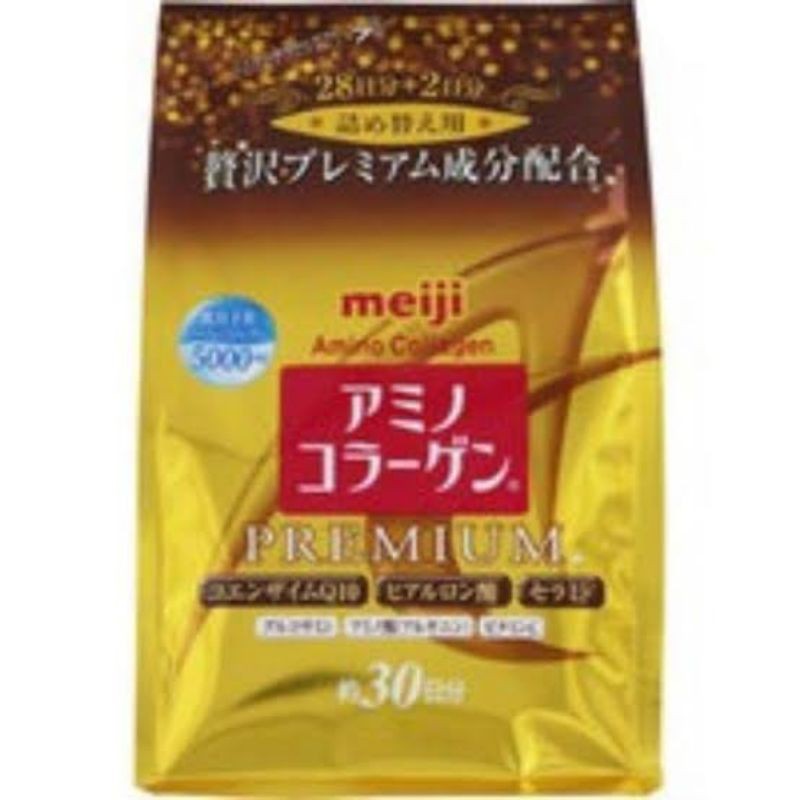 Meiji Amino Collagen Premium เมจิคอลลาเจนสีทองพรีเมี่ยม(Refill)Exp.03/21