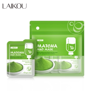 Laikou Matcha มาส์กโคลนทําความสะอาดผิวหน้าควบคุมความมันลดสิว 12 ชิ้น.