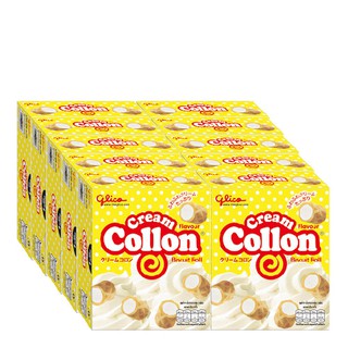 กูลิโกะ โคลลอนสอดไส้ครีม ขนาด 54 กรัม แพ็ค x 10กล่อง Glico Coleon stuffed with cream, size 54 grams, pack x 10 boxes