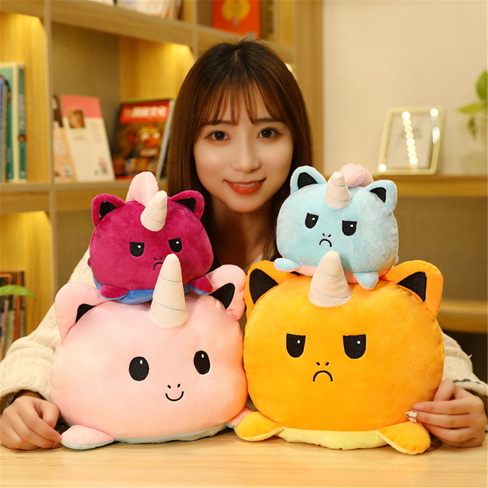 sweet8 colors children cartoon Cute Reversible Flip Cat Plush Toy Kids ...