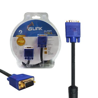 Glink สาย VGA M/M 3+6 ความยาว 30 เมตร หัวสีน้ำเงิน สายสีดำ