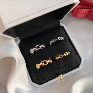 earika.earrings - silver/gold chain ring, silver/gold mini chain ring (มีให้เลือกสองสี) แหวนเงินแท้ ฟรีไซส์ปรับขนาดได้