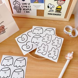 🌈☀พร้อมส่ง☀🌈♥ Cute Cartoon Pudding Love Bear Series Sticker Sheet