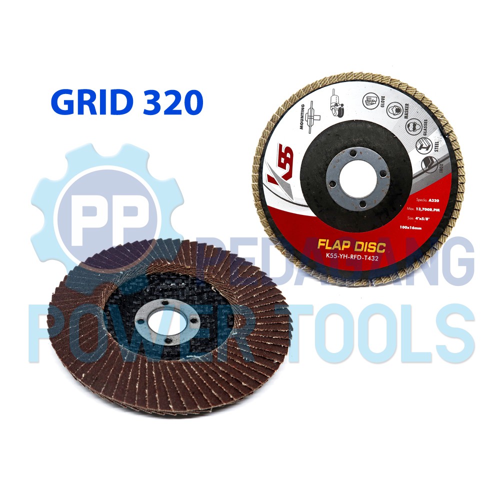 MATA K55 FLAP DISC GRIT 320 4" GRINDING BIT สําหรับ STACKING IRON, พัดลม