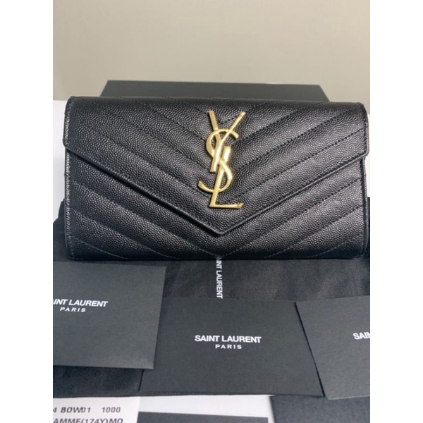 YSL​ Flap​ long wallet​