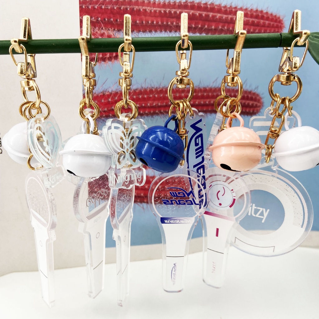 KPOP aespa ใหม่ creative bell Key chain จี้ ITZY STATIC NewJeans อะคริลิคโคมไฟประเภทจี้เครื่องประดับ KARINA NING Yuna พวงกุญแจจี้