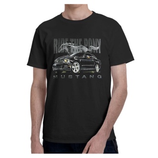 [S-5XL]เสื้อยืดลําลอง แขนสั้น พิมพ์ลาย Ford Mustang Ride The Pony สีดํา เข้ากับทุกการแต่งกาย สําหรับผู้ชาย 983511