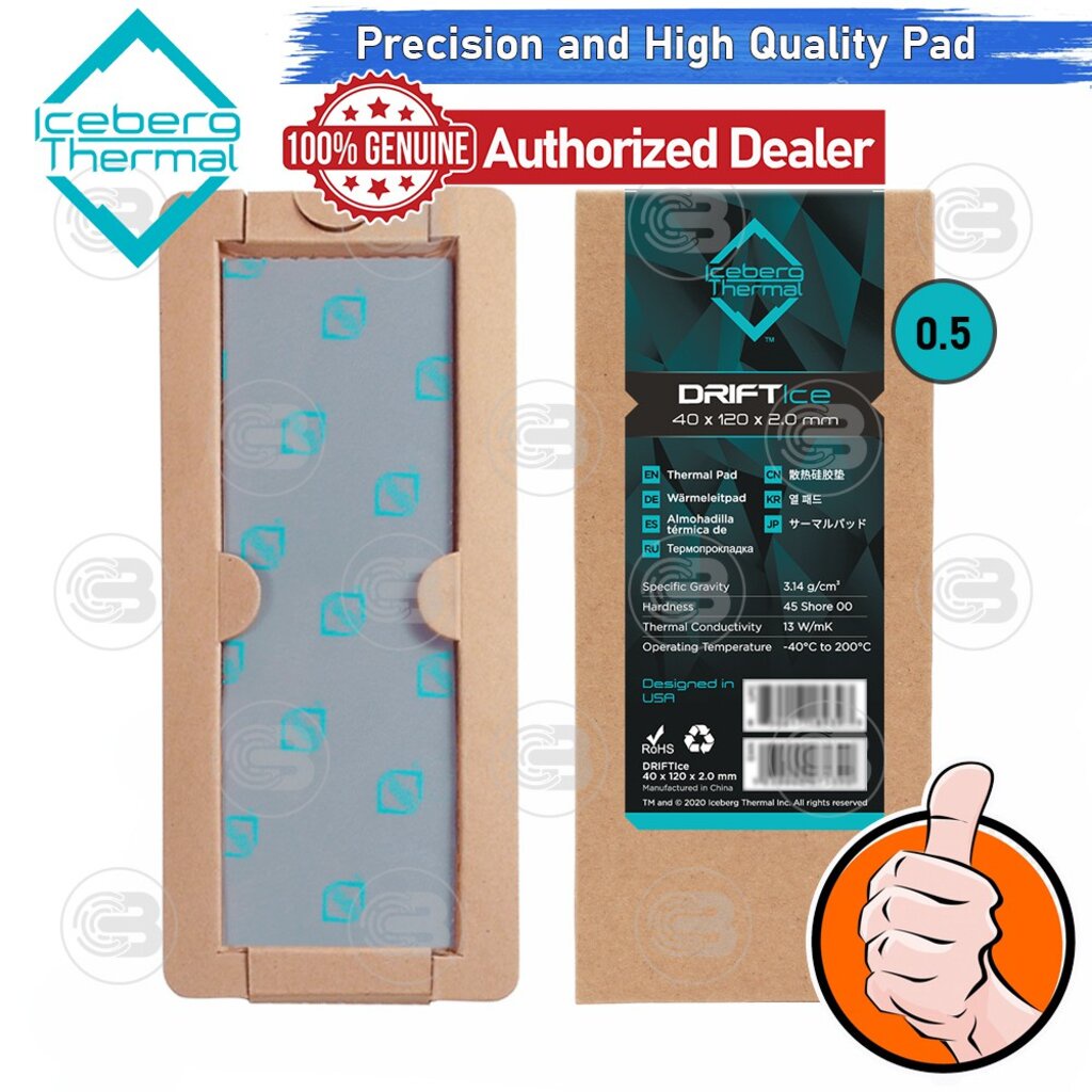 [CoolBlasterThai] Iceberg Thermal DRIFTIce Thermal Pad 40x120x0.5 mm./13 W/mK