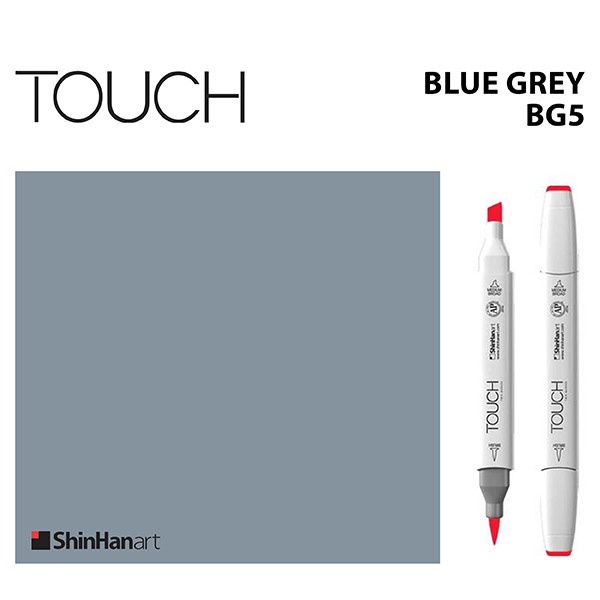 TOUCH TWIN BRUSH MARKER BG5 (BLUE GREY) / มาร์คเกอร์หัวพู่กัน-หัวตัดขนาดกลาง รหัส BG5 (BLUE GREY)