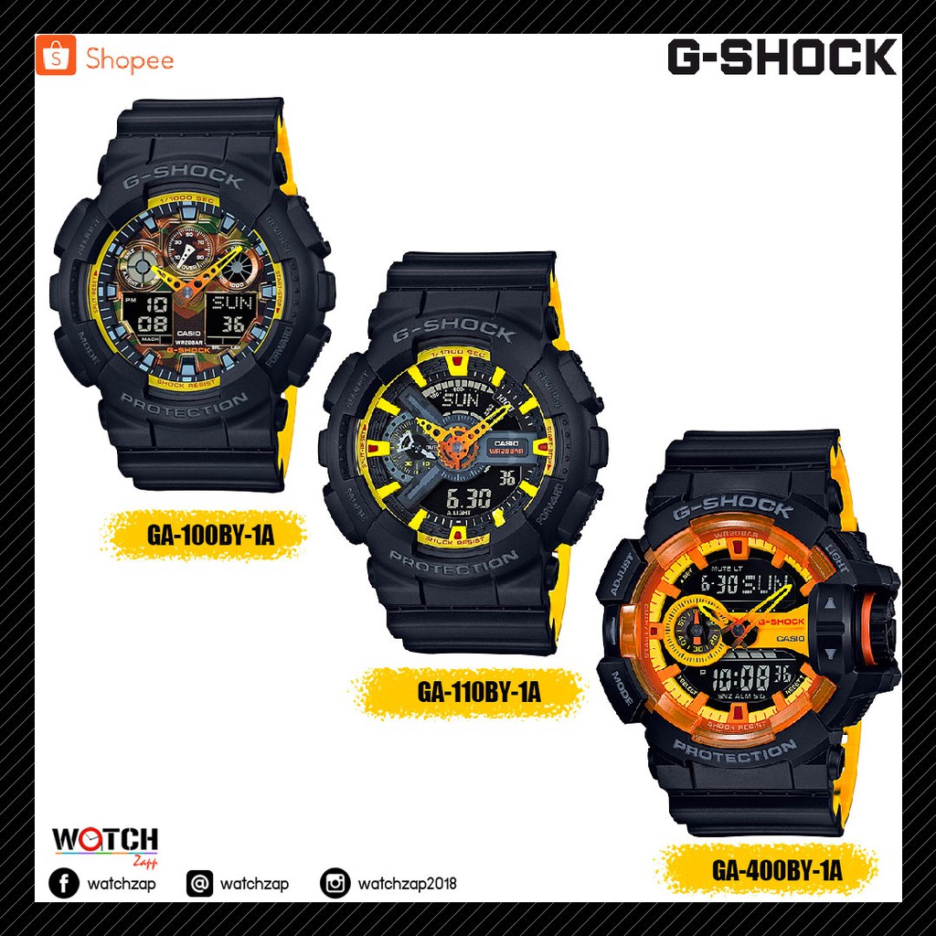 Casio G-Shock นาฬิกาข้อมือผู้ชาย สายเรซิ่น รุ่น GA-100BY GA-110BY GA-400BY