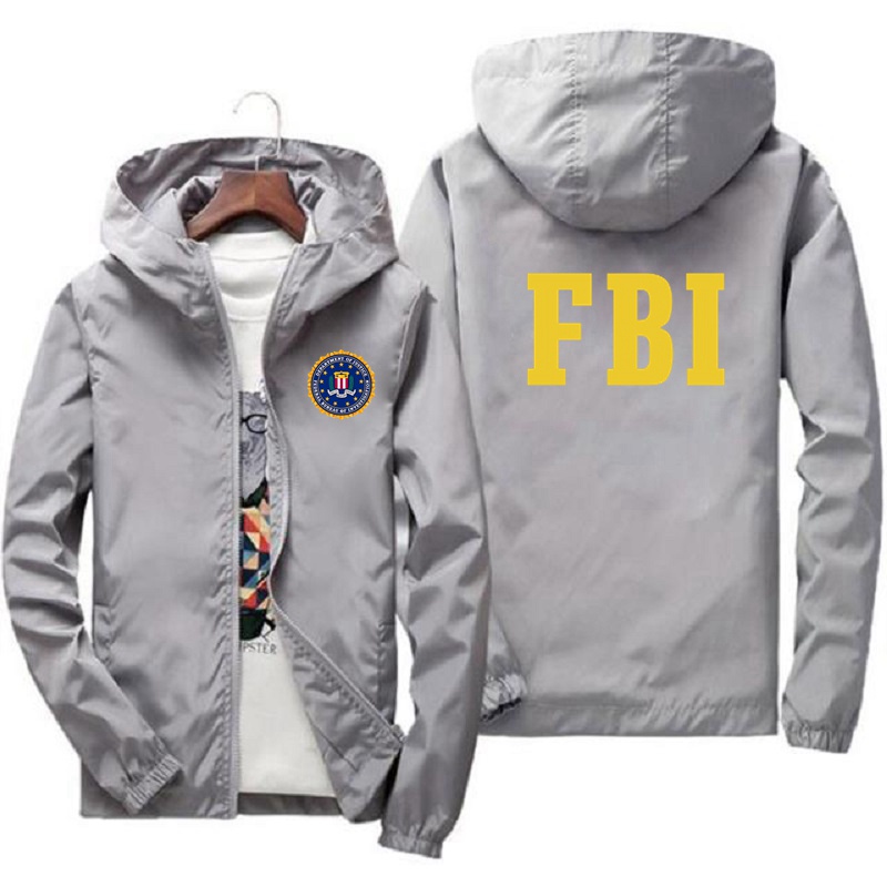 fashion Zipper Men women Hoodies Jacket FBI Print sport hip hop Casual ...