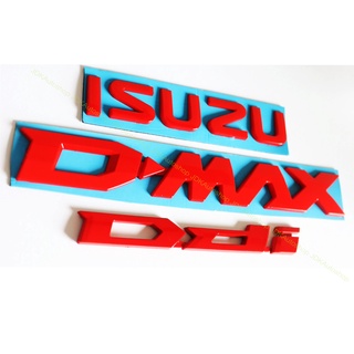 All New ISUZU D-MAX Ddi 2020 โลโก้ อีซูซุ ดีแม็ก ดีดีไอ ตัวนูน สีแดง สำหรับ ติดท้ายกระบะ แต่งรถ