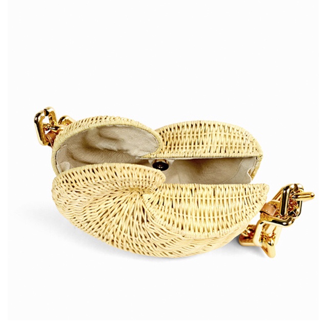 2022 Summer Women Shoulder Bag Brand Design Thick Chains Straw Rattan ...