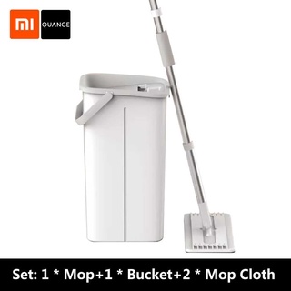 ไม้ถูพื้น Xiaomi QUANGE Spin Mop Set Lazy Spray Mops Wooden Floor Ceramic Tile Automatic Flat Squeeze Mop