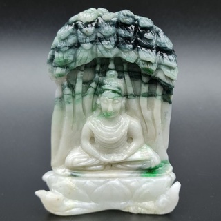 พระพุทธรูป ปางสมาธิใต้ต้นโพธิ์ แกะสลักจากหยกแท้ Jadeite Type A