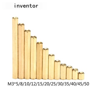 หญิงทองเหลือง Standoff Spacer M3 (5-50) ทองแดงฮอลโลว์ M3X5-50 มม. 5 ชิ้น