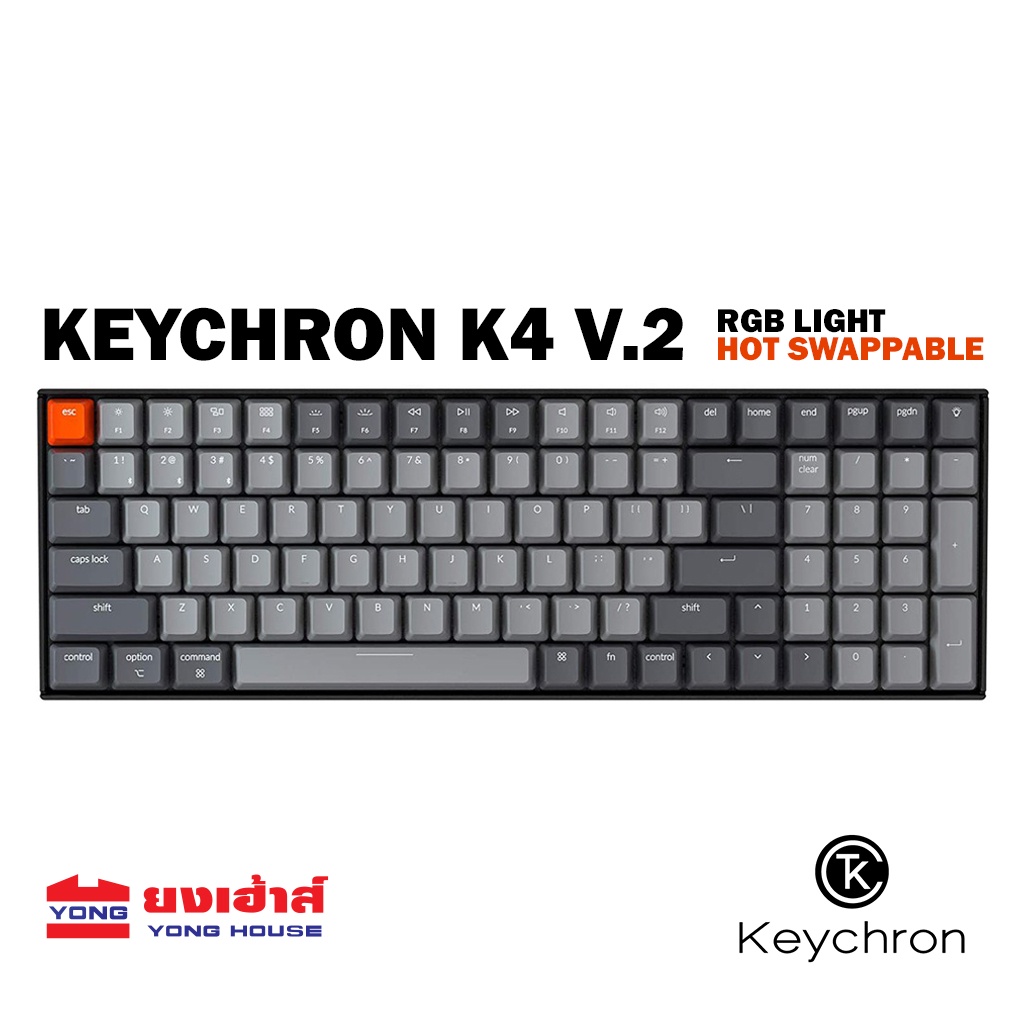 Keychron K4 V.2 Hotswap (Key ENG) Mechanical Keyboard RGB คีย์บอร์ดไร้สาย K4V2