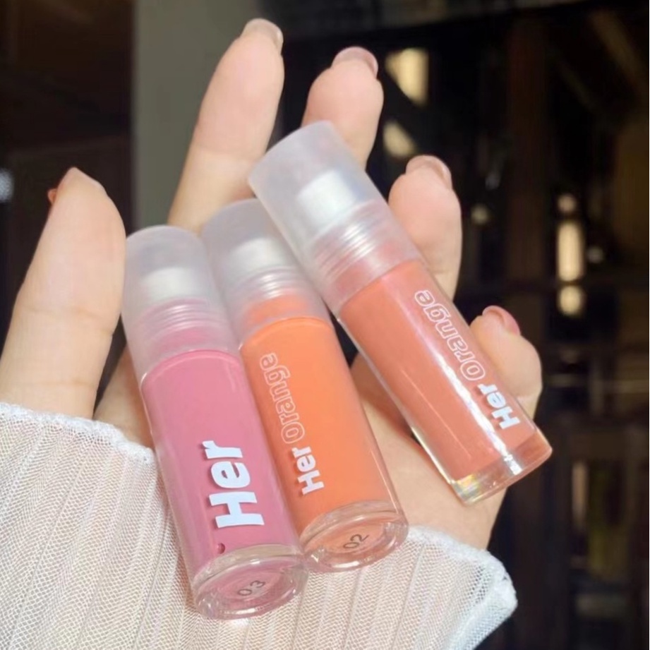 Herorange  HR221 บลัชออนปัดแก้มแบบน้ำติดทน อายแชโดว์ทาตาสีสวย โทนชมพูนู้ด ส้มพีช เนื้อนุ่มละมุน สีชัด  กันน้ำ กันเหงื่อ