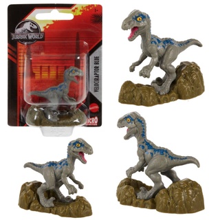 Mattel Jurassic World - Mini Figure 5cm Velociraptor Blue (GXB11) ของเล่นแอ็กชั่นฟิกเกอร์ไดโนเสาร์ เวโลซีแรปเตอร์ บลู