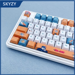 Tom and Jerry Keycaps Cherry Profile การ์ตูนอะนิเมะ Keycaps PBT DYE-SUB คีย์บอร์ด Keycaps 134 คีย์