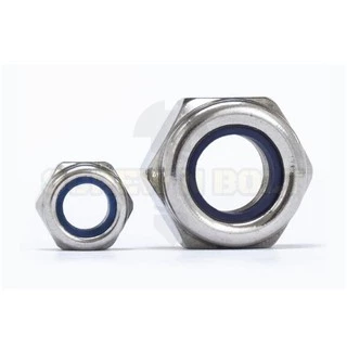 หัวน็อต ตัวเมีย ไนลอน สแตนเลส 304 เกลียวมิล หยาบ M2 M2.5 M3 / Hexagon Nylon Insert Lock Nut SUS304 M2 M2.5 M3