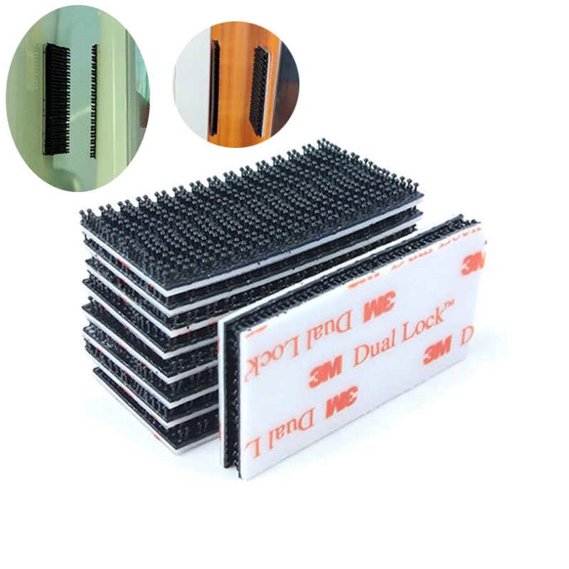 6 ชิ้น/เซ็ต, 3M Double Lock สีดํา VHB เห็ดเข็มขัดหัวเข็มขัด Wave Lock พลาสติกคงที่อุตสาหกรรมแน่นขนาดที่แตกต่างกัน