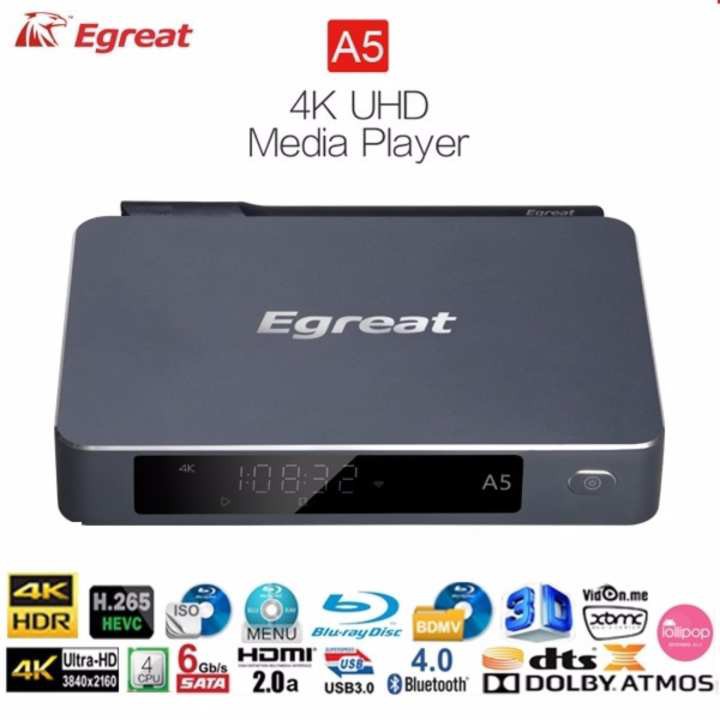 Egreat A5 ปี 2017 Android box + UHD Media Player แรง 4 Core CPU 4K H.265 Dolby DTS XBMC