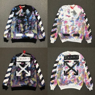 เสื้อกันหนาว CREWNECK OFF WHIT * GALAXY สีดํา และสีขาว