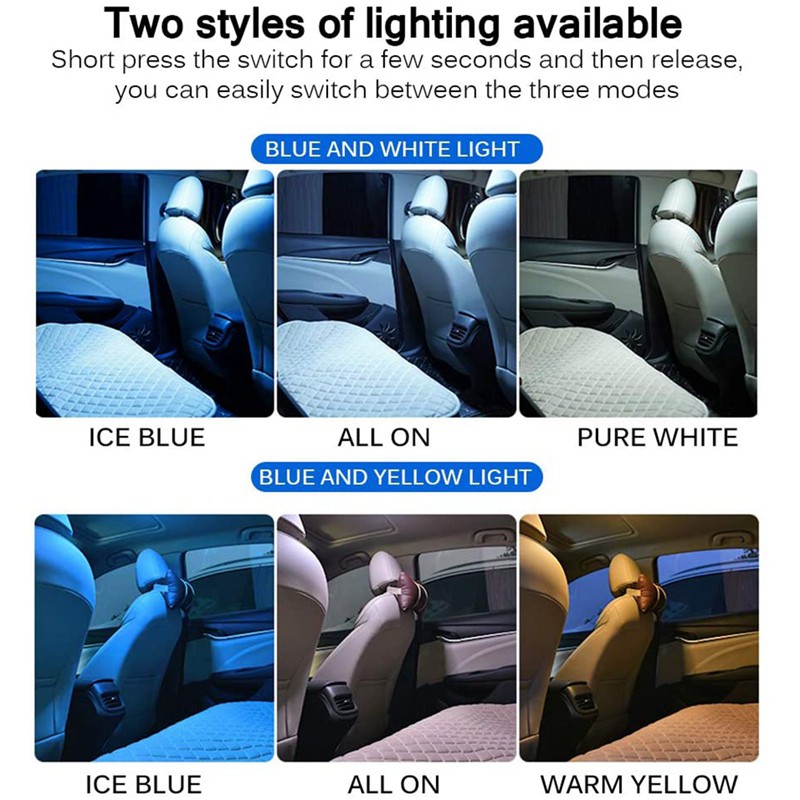 Car LED Ceiling Light, 5V 4W Car Interior Roof Light, USB Charging