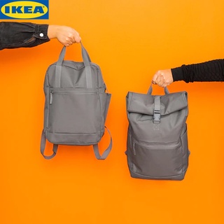 IKEA STARTTID สตาร์ตทีด กระเป๋าเป้, จุแล็ปท็อปได้ถึงขนาด 15 นิ้ว เนื้อผ้าทนน้ำ สายปรับระดับได้ เทา 27x11x56 ซม./18 ลิตร