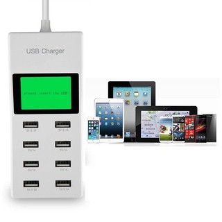 8 Port USB Charger with LED Display US Plug For Mobile Phone &amp; Tablet