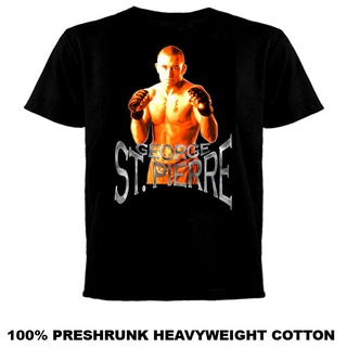 เสื้อยืดสีขาวเสื้อยืด ผ้าฝ้าย พิมพ์ลาย Appreal Georges St Pierre Gsp Mma สําหรับผู้ชายS-4XL