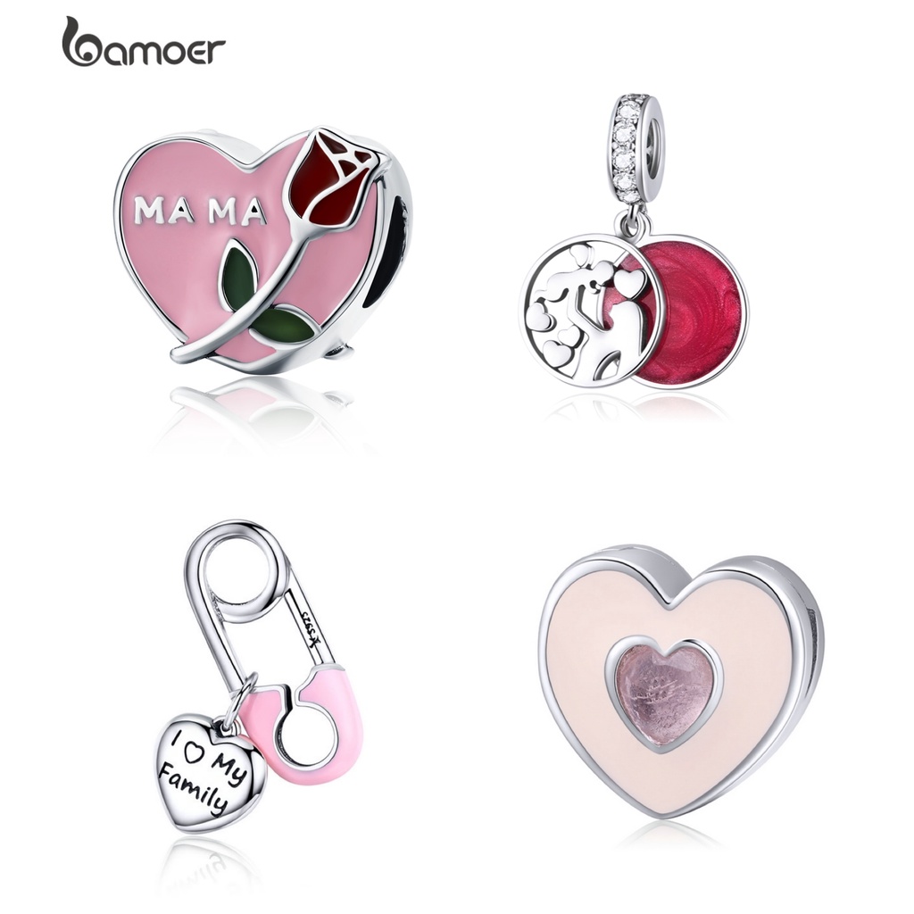 Bamoer จี้เงิน 100% 925 รูปแม่ สําหรับทําเครื่องประดับ สร้อยข้อมือ สร้อยคอ แฟชั่นผู้หญิง SCC1460