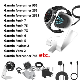 Garmin แท่นชาร์จ USB Type C สําหรับ Fenix 5 6 7 Forerunner 955 935 945 255 745 45 55 Venu Vivoactive Instinct