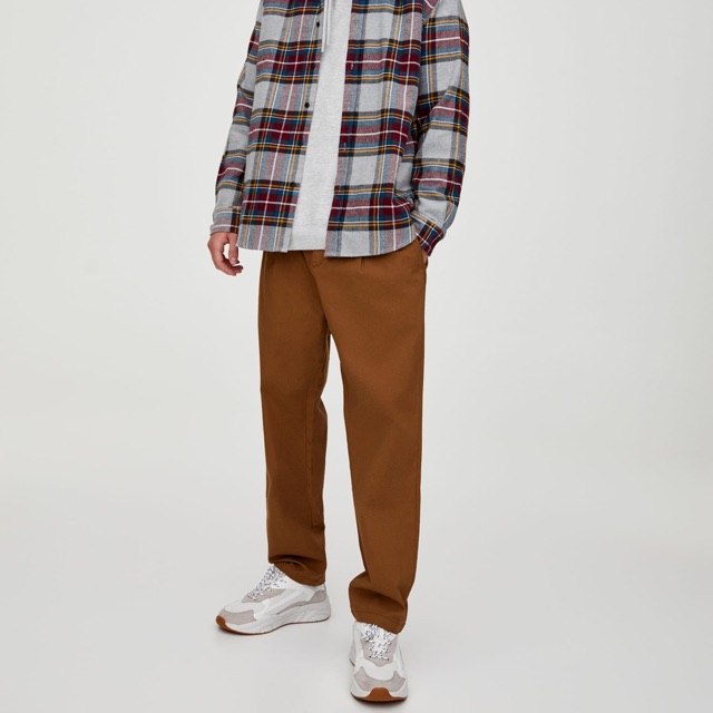 PULL&amp;BEAR Ripstop Chino trousers แท้ 100%