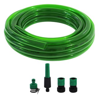 Watering hose PVC 5/8"X10M GREEN PVC CLEAR HOSE Watering equipment Garden decoration accessories สายยางรดน้ำ สายยางม้วน